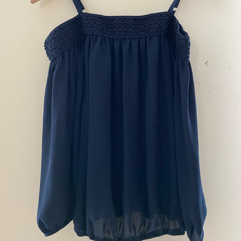 By and By Navy Blue Off Shoulder Top